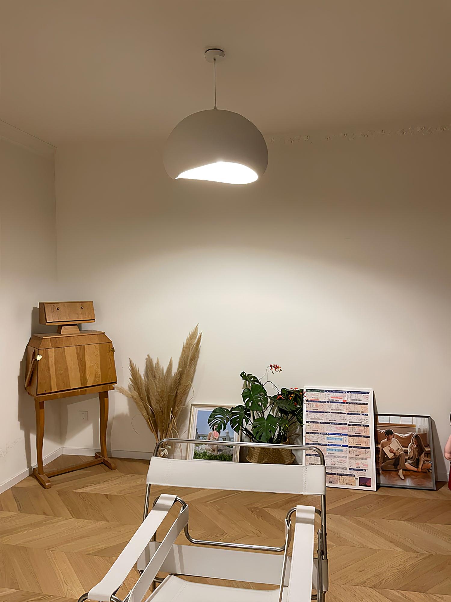 Sculptural Downward-Focused Damp-Rated Pendant Light (Hardwired)