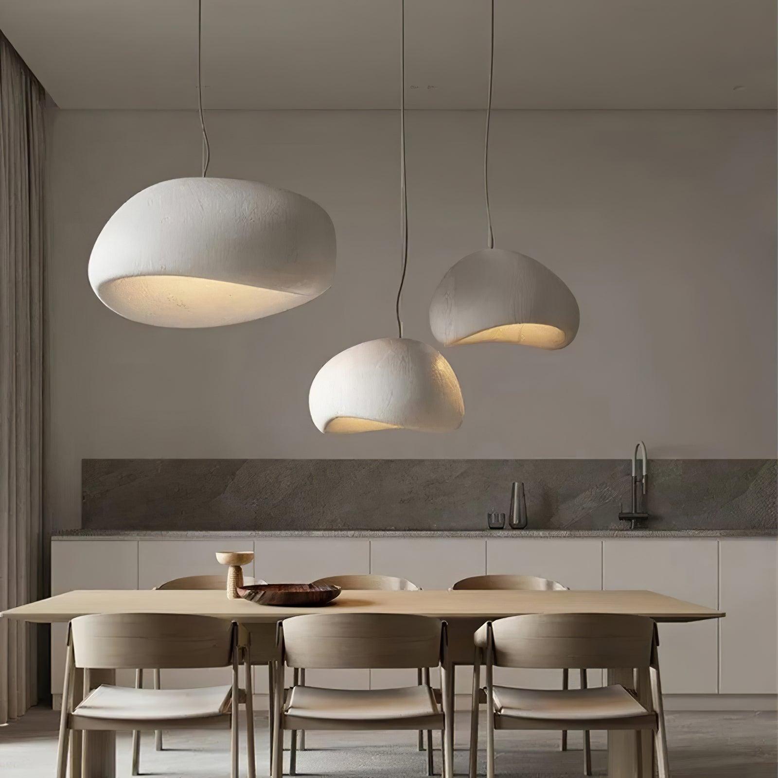 Sculptural Downward-Focused Damp-Rated Pendant Light (Hardwired)