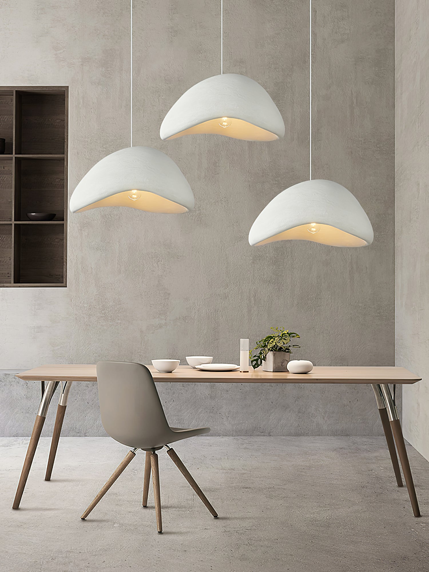 Sculptural Downward-Focused Damp-Rated Pendant Light (Hardwired)