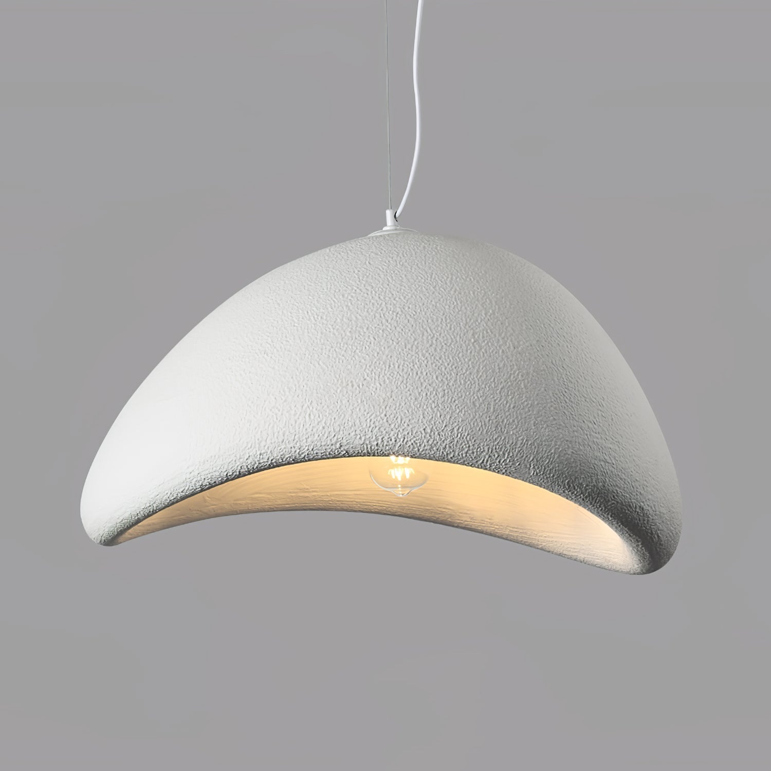 Sculptural Downward-Focused Damp-Rated Pendant Light (Hardwired)