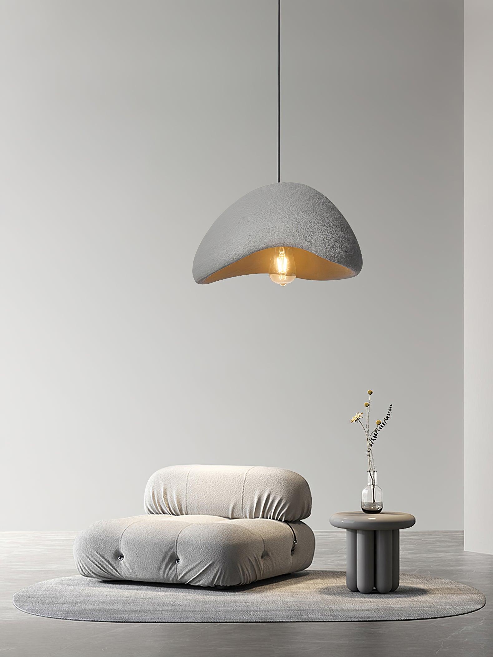 Sculptural Downward-Focused Damp-Rated Pendant Light (Hardwired)