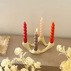 Sculptural Glazed Ceramic Candelabra