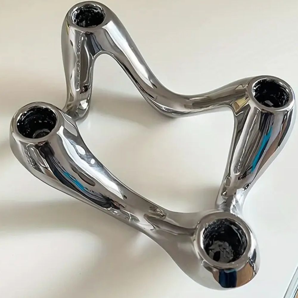 Sculptural Glazed Ceramic Candelabra