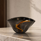 Sculptural Handblown Black Glass Vase