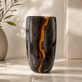 Sculptural Handblown Black Glass Vase