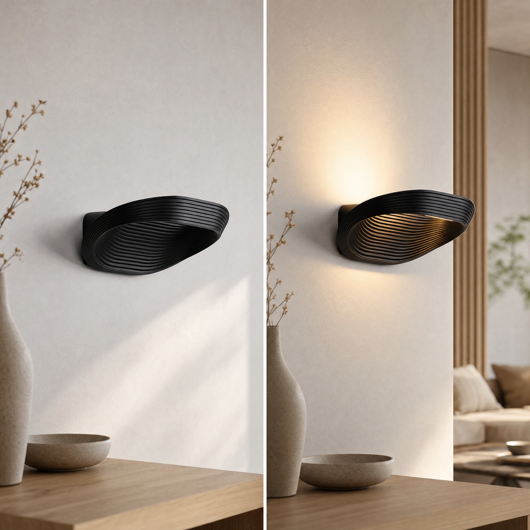 Sculptural Iron Enamel LED Wall Sconce (Rotatable)