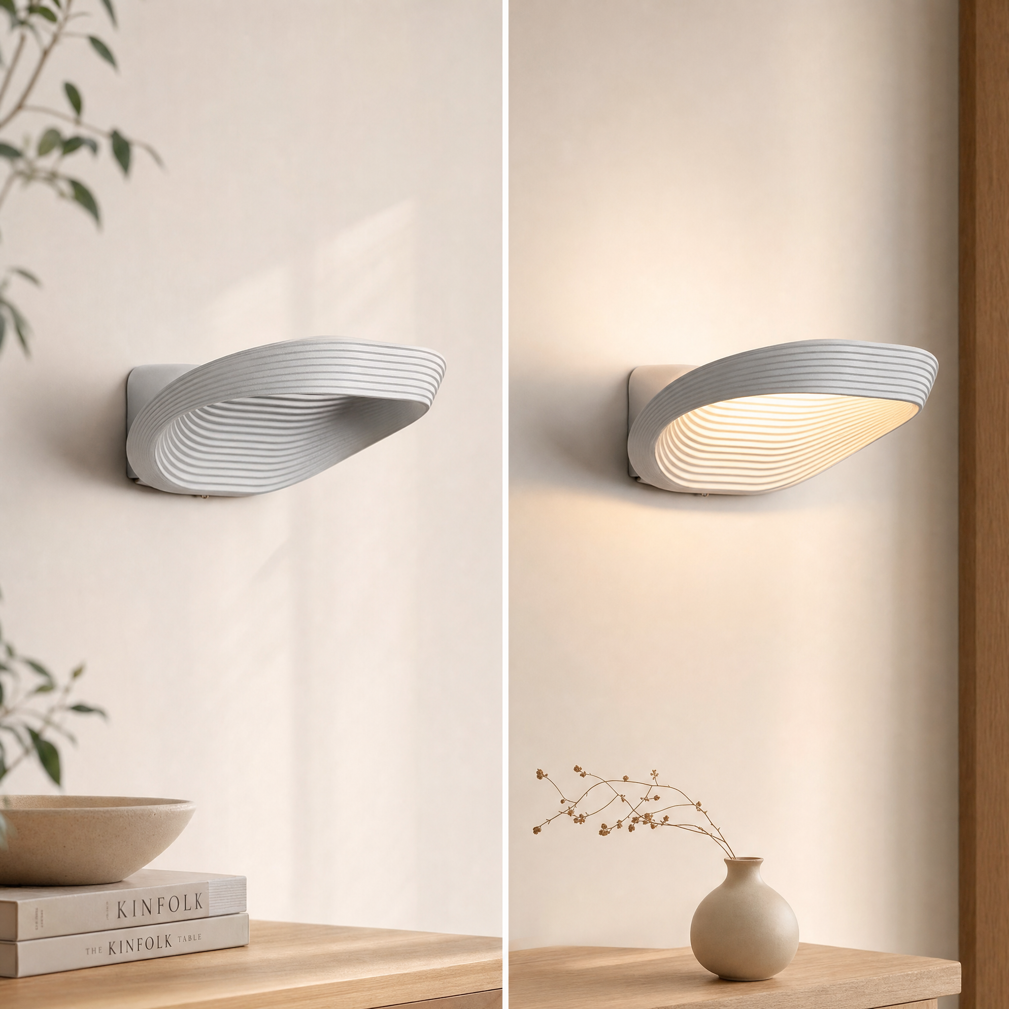 Sculptural Iron Enamel LED Wall Sconce (Rotatable)
