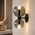 Sculptural Mold-Blown Glass & Metal Wall Sconce