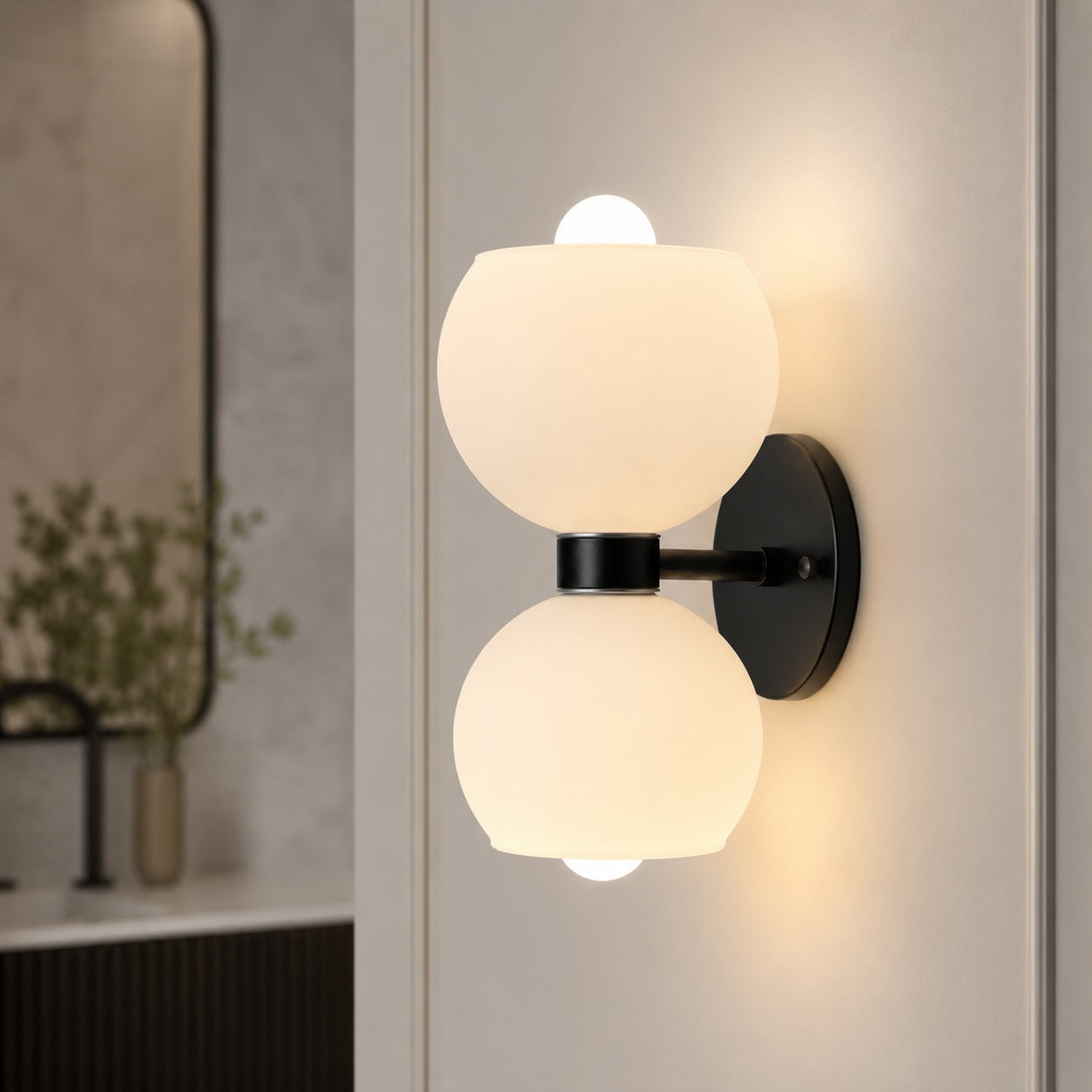 Sculptural Mold-Blown Glass & Metal Wall Sconce