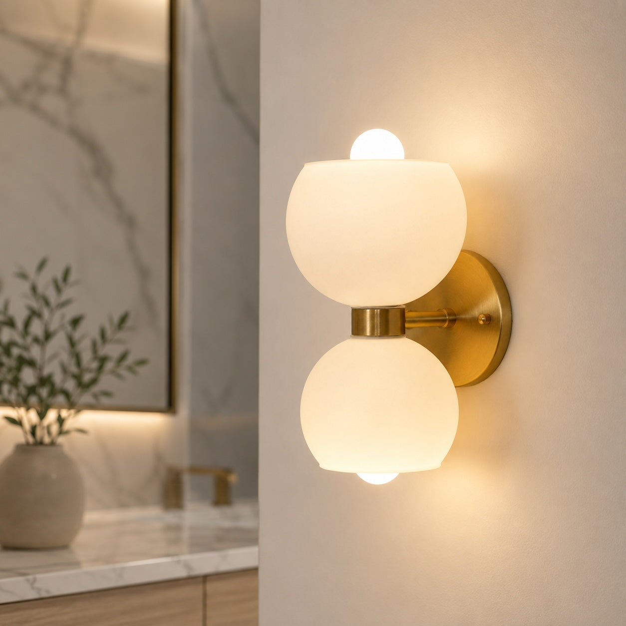 Sculptural Mold-Blown Glass & Metal Wall Sconce