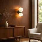 Sculptural Mold-Blown Glass & Metal Wall Sconce