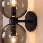 Sculptural Mold-Blown Glass & Metal Wall Sconce