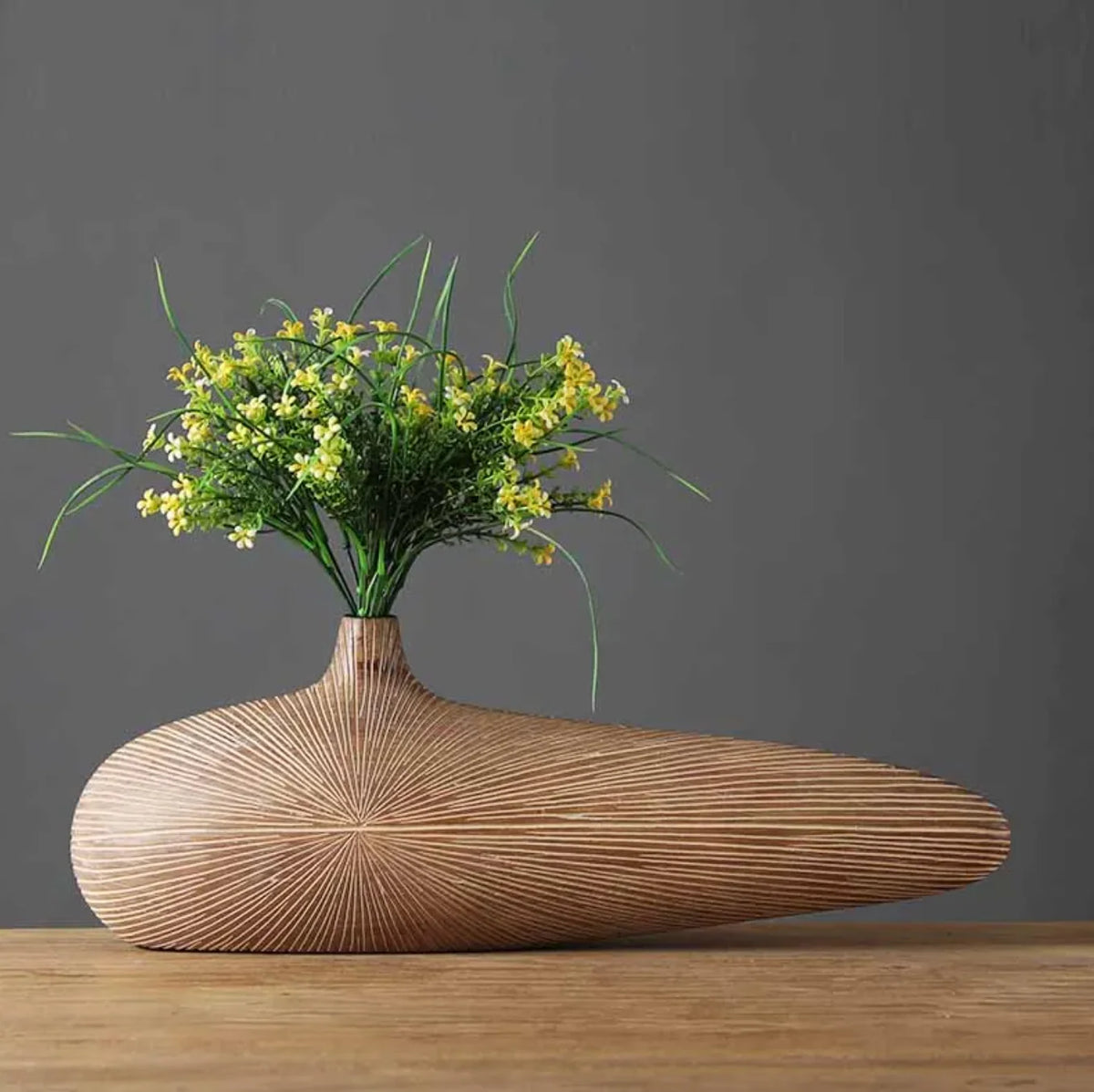 Sculptural Vase Hand-Formed Relief & Matte Stone Finish
