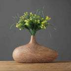 Sculptural Vase Hand-Formed Relief & Matte Stone Finish