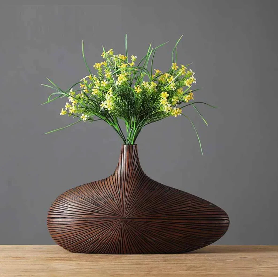 Sculptural Vase Hand-Formed Relief & Matte Stone Finish