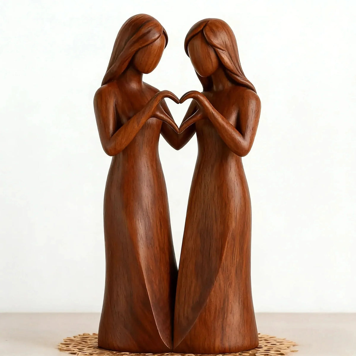 Sculpture Handcrafted Resin Wood Grain Finish