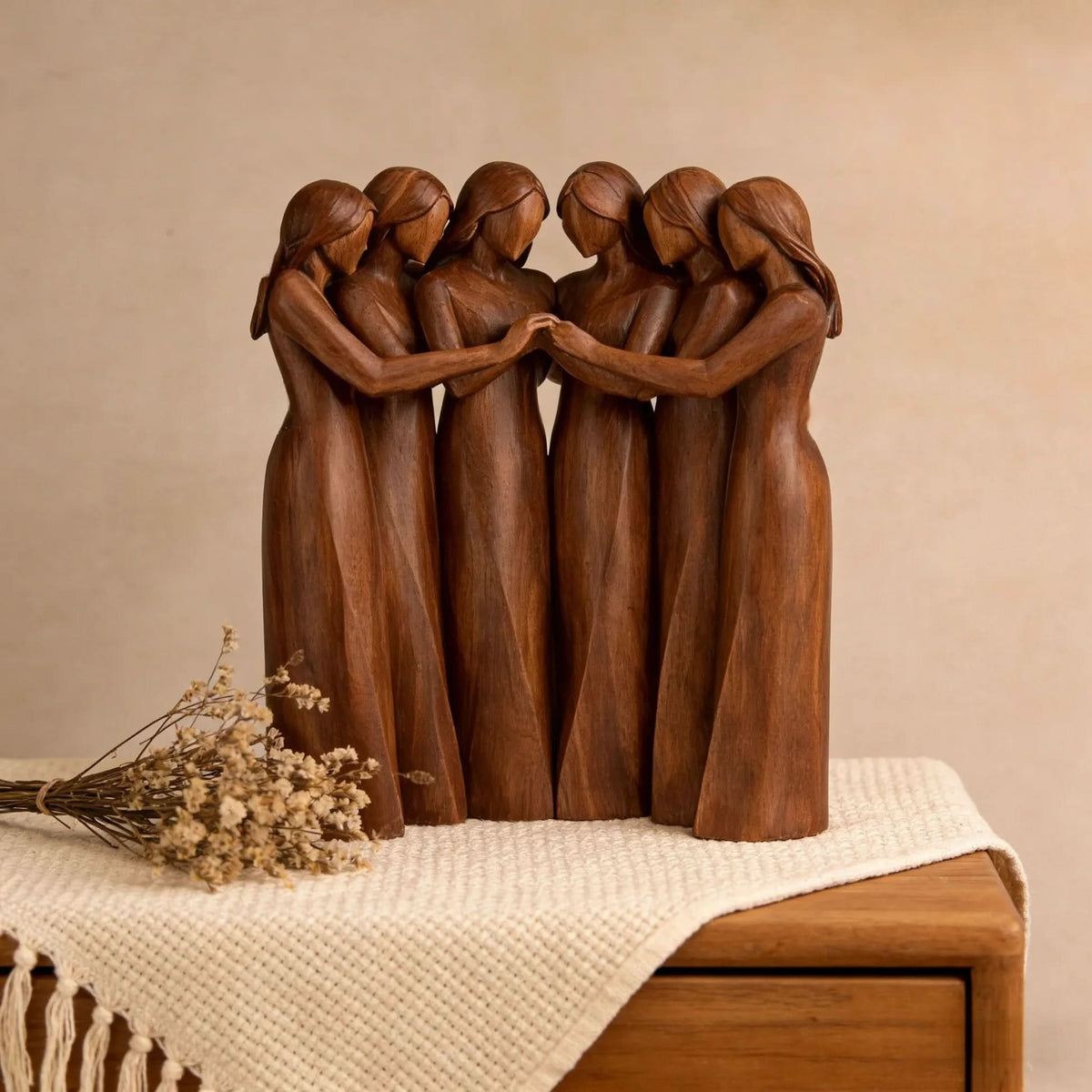 Sculpture Handcrafted Resin Wood Grain Finish