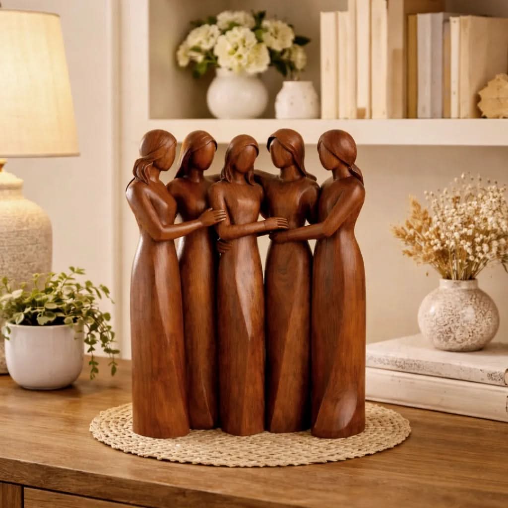 Sculpture Handcrafted Resin Wood Grain Finish