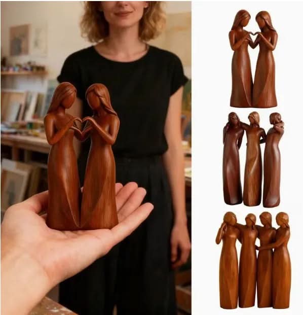Sculpture Handcrafted Resin Wood Grain Finish