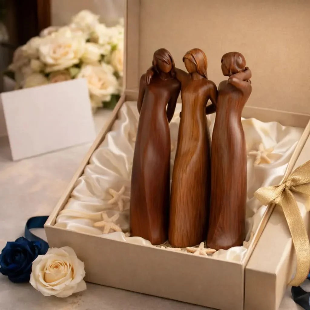 Sculpture Handcrafted Resin Wood Grain Finish