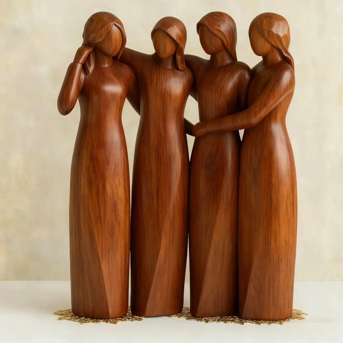 Sculpture Handcrafted Resin Wood Grain Finish