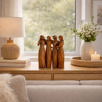 Sculpture Handcrafted Resin Wood Grain Finish