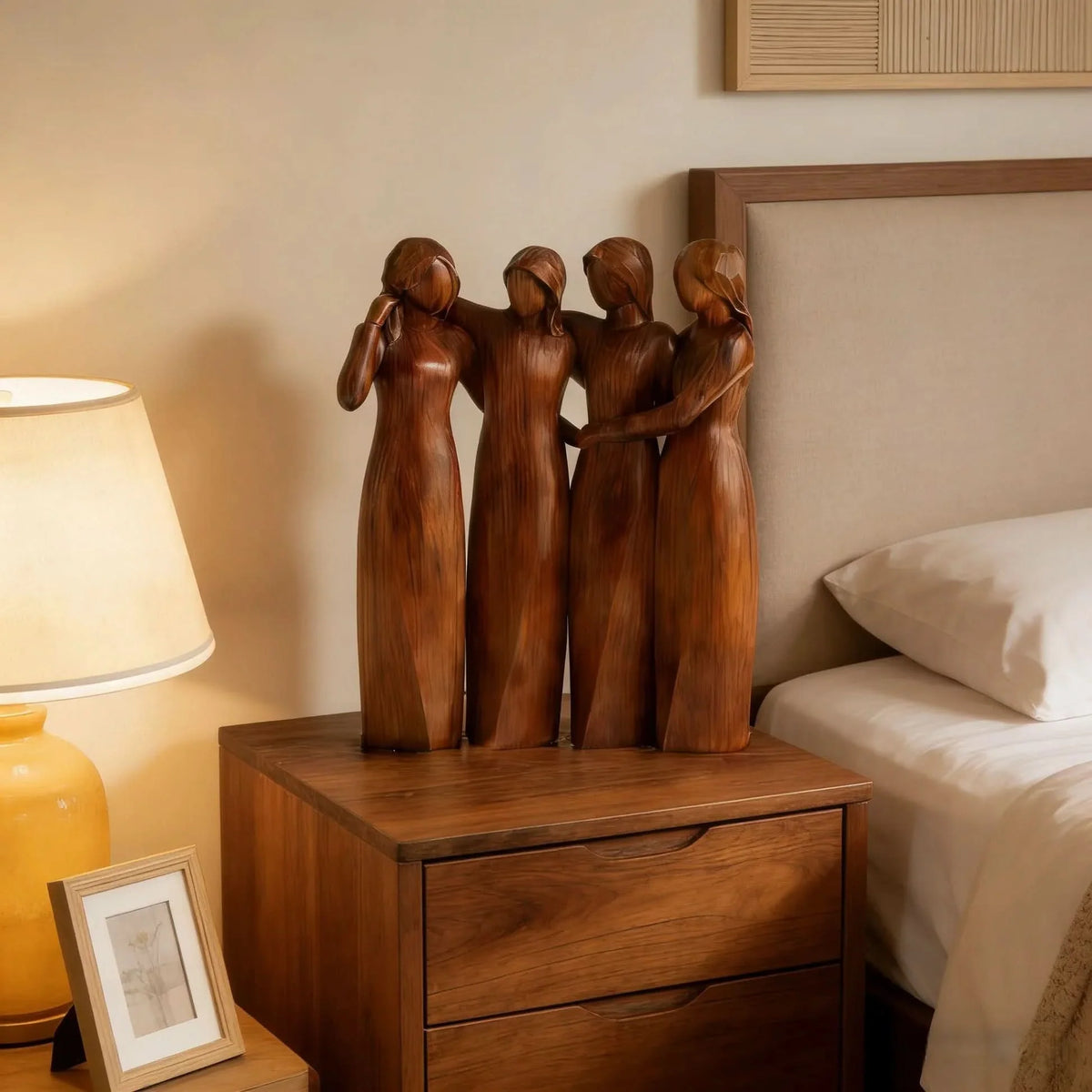 Sculpture Handcrafted Resin Wood Grain Finish
