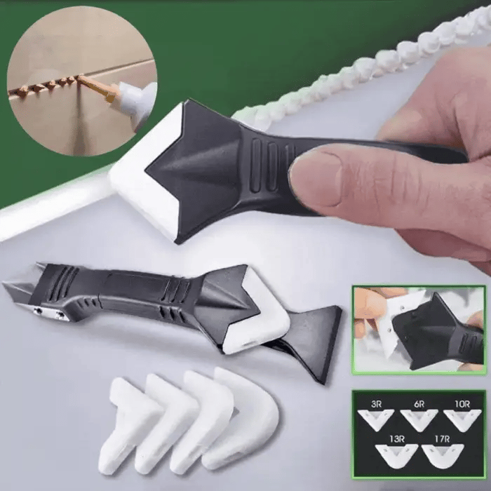 Sealant Scraper 3-in-1 Silicone Interchangeable Heads