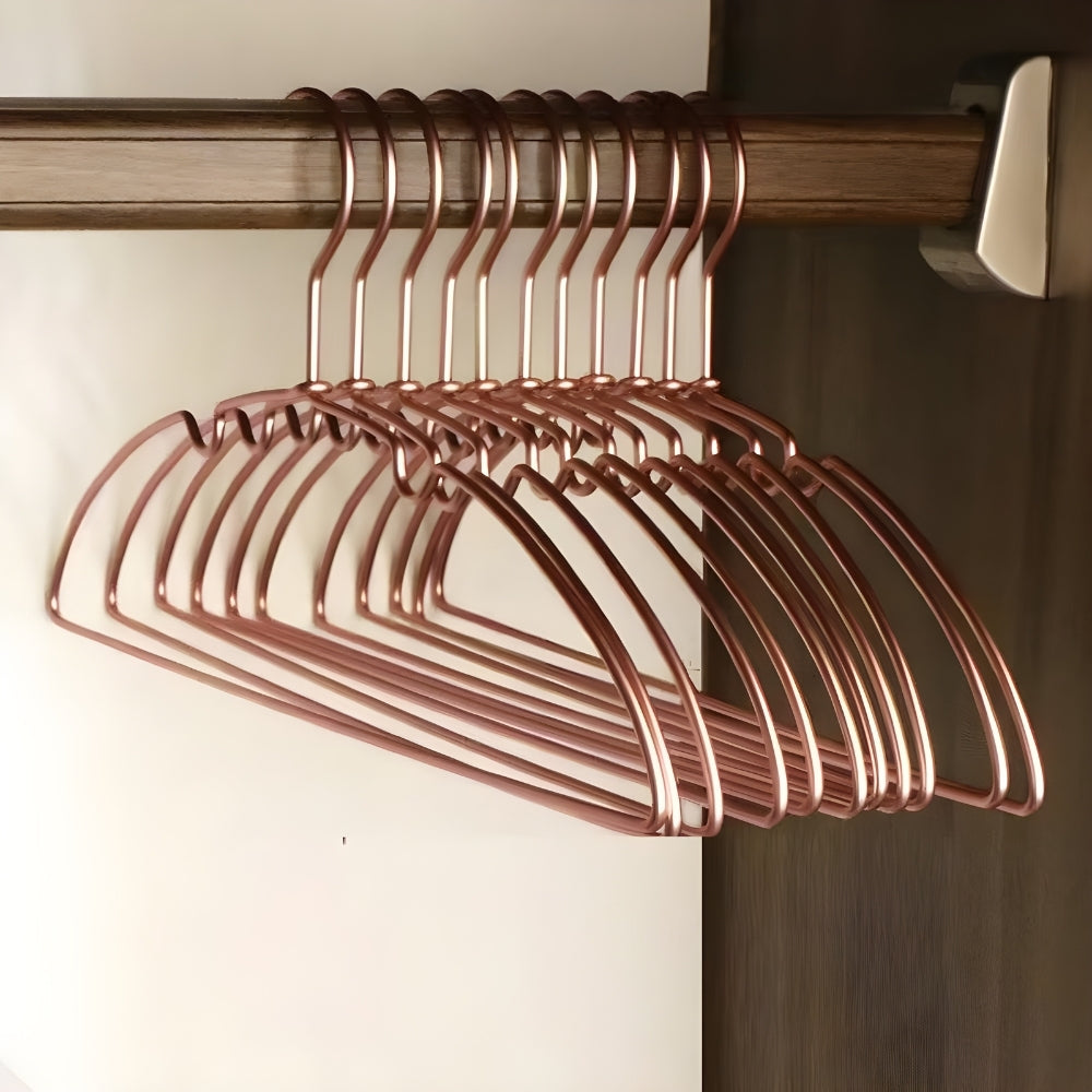 Seamless Polished Aluminum Anti-Slip Clothes Hangers (Set of 10)