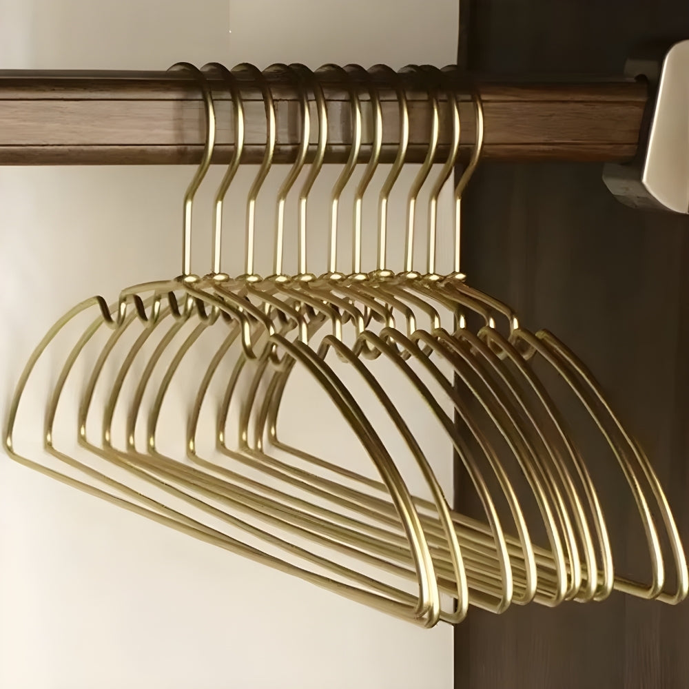Seamless Polished Aluminum Anti-Slip Clothes Hangers (Set of 10)