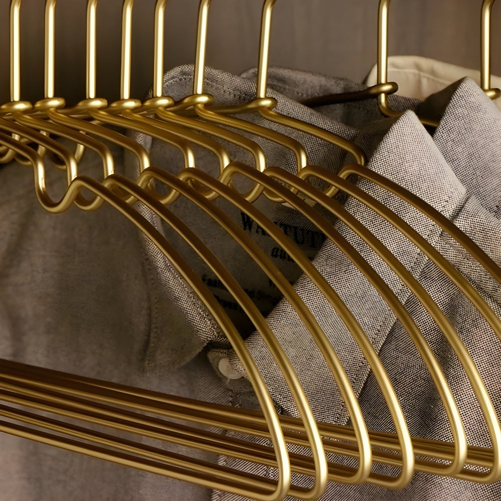Seamless Polished Aluminum Anti-Slip Clothes Hangers (Set of 10)