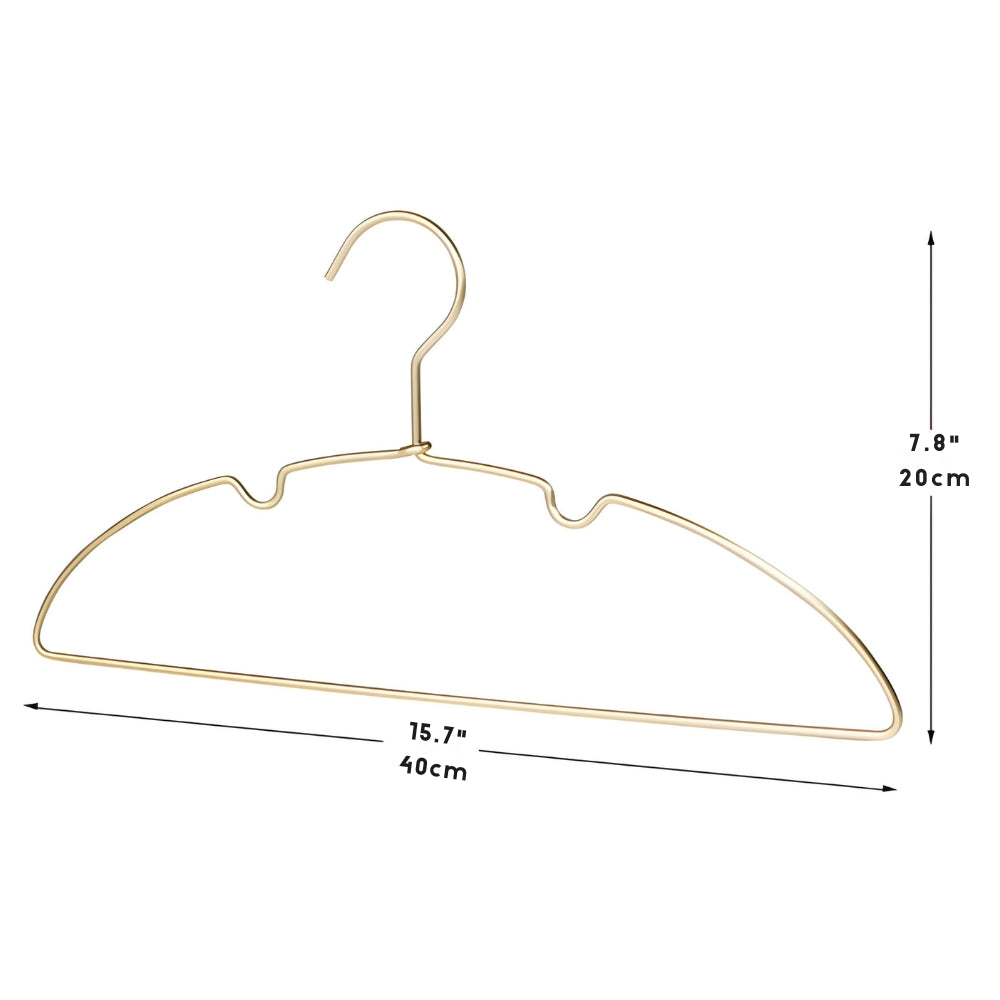 Seamless Polished Aluminum Anti-Slip Clothes Hangers (Set of 10)