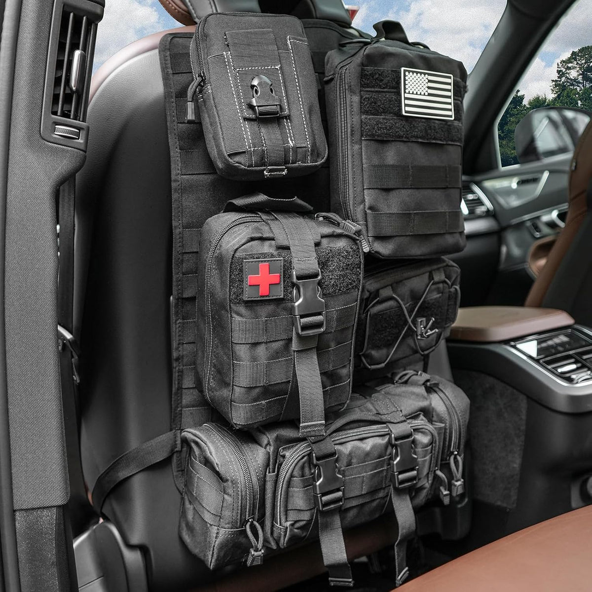 Seat Back Organizer Waterproof Nylon Molle Webbing Universal Fit