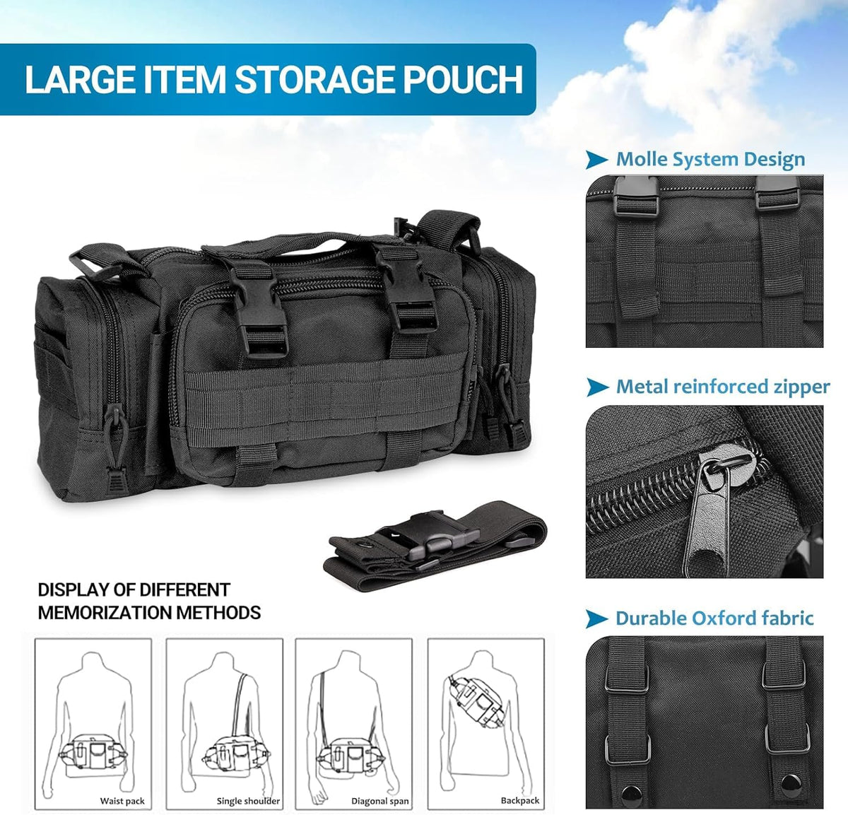 Seat Back Organizer Waterproof Nylon Molle Webbing Universal Fit