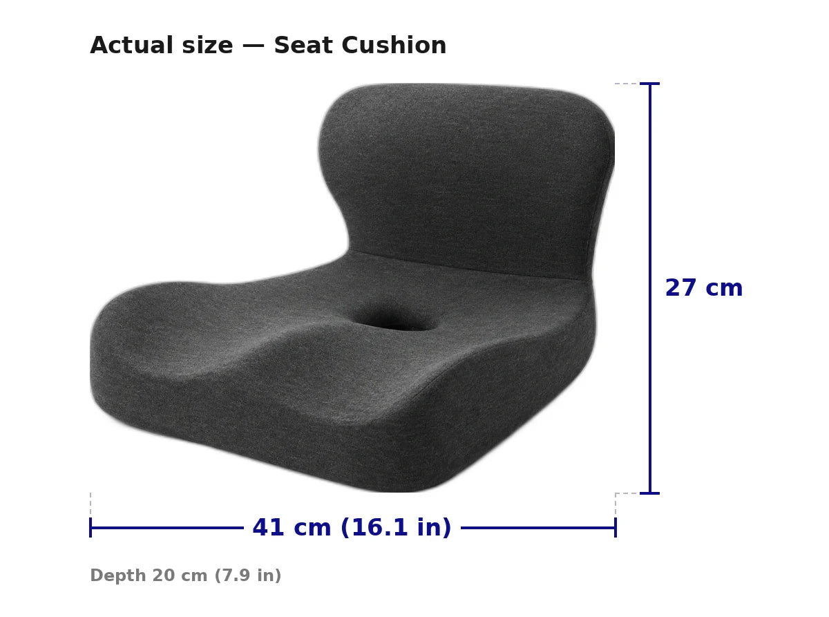 Seat Cushion L-Shape Memory Foam & Breathable Cover