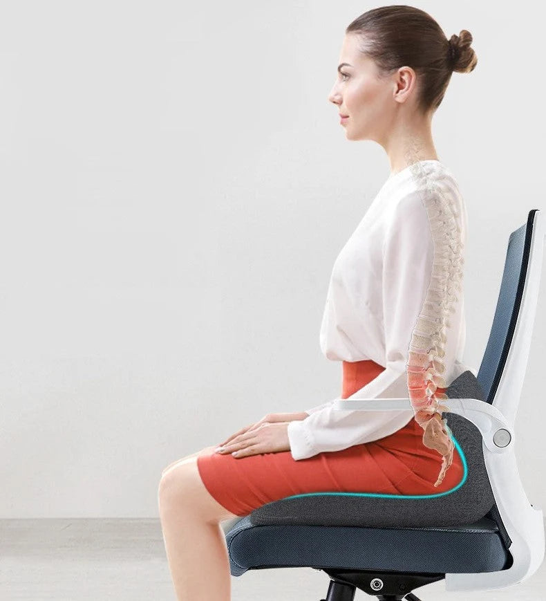 Seat Cushion L-Shape Memory Foam & Breathable Cover