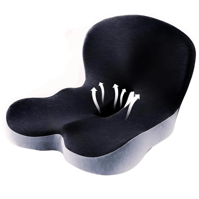 Seat Cushion Memory Foam Contoured Lumbar Support
