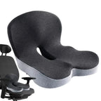 Seat Cushion Memory Foam Curved Backrest & Anti-Slip Base