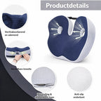 Seat Cushion Memory Foam Cut-Out Washable Cover