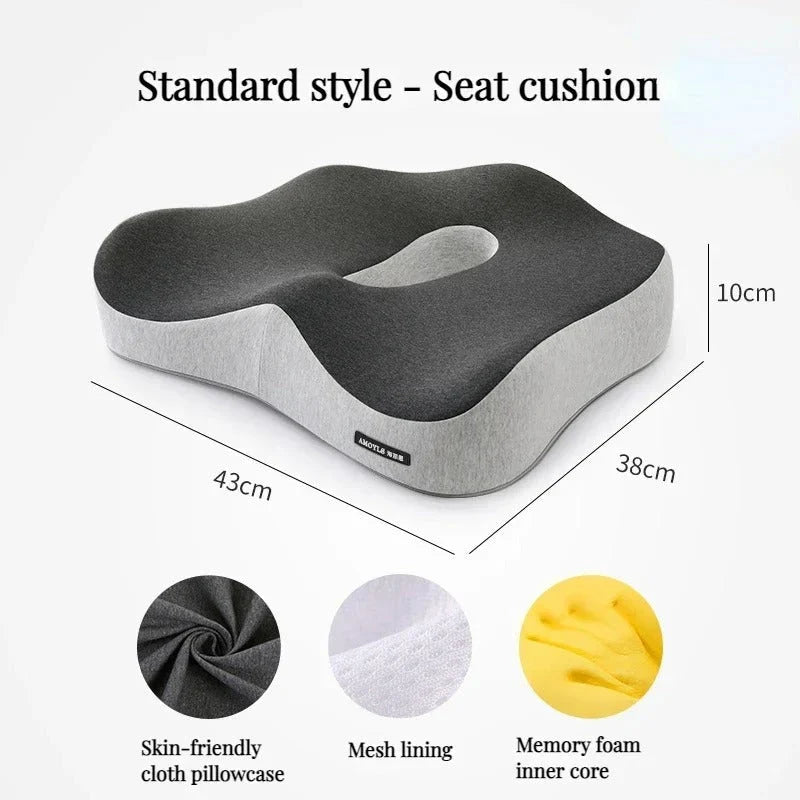 Seat Cushion Memory Foam Lumbar & Coccyx Support