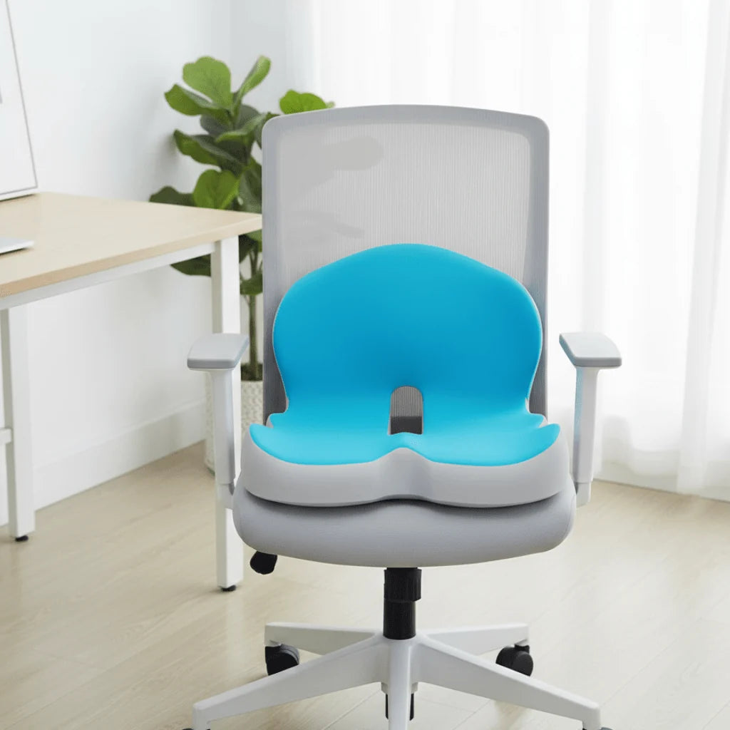 Seat Cushion Memory Foam Lumbar Support Removable Cover