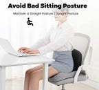Seat Cushion Memory Foam Lumbar Support Removable Cover
