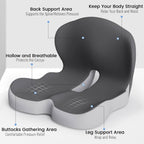 Seat Cushion Memory Foam Lumbar Support Removable Cover