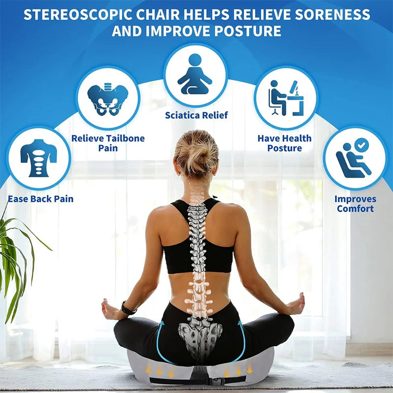 Seat Cushion Memory Foam Orthopedic Coccyx Cutout