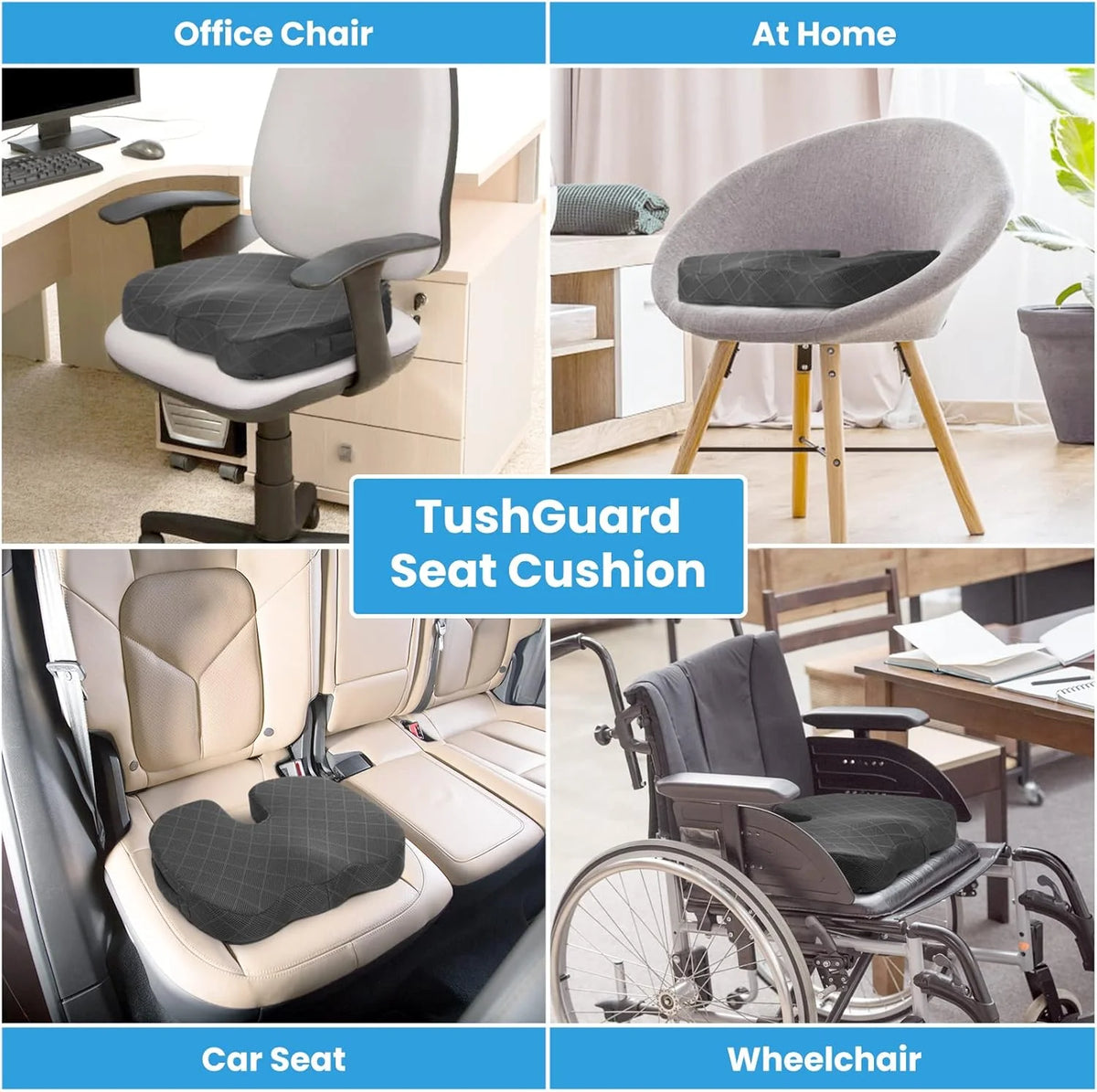 Seat Cushion Memory Foam Tailbone Support Car & Office