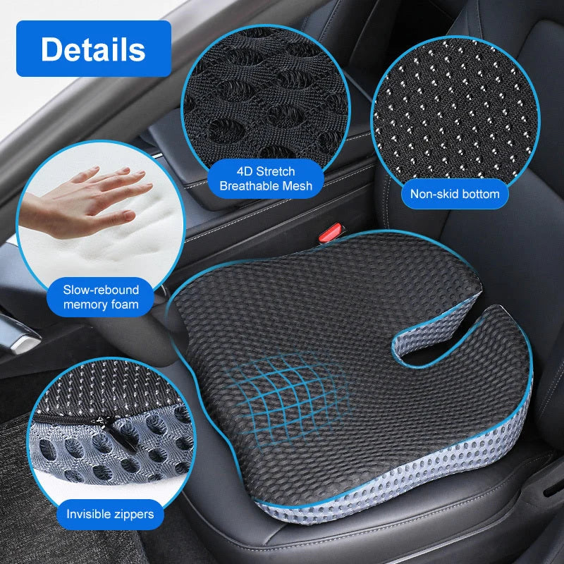 Seat Cushion Triangular Memory Foam & Breathable Mesh