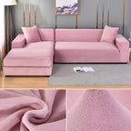 Sectional Sofa Cover Stretch Velvet Fits 1-4-Seater