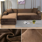 Sectional Sofa Cover Stretch Velvet Fits 1-4-Seater