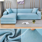 Sectional Sofa Cover Velvet-Look Stretch Fit Machine Washable