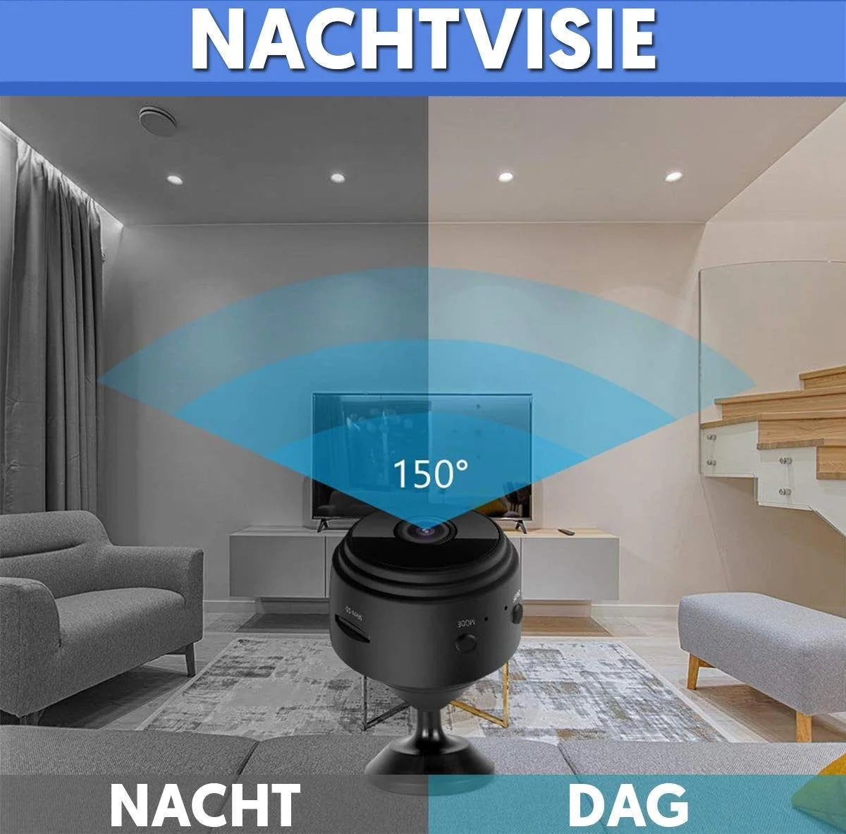 Security Camera 1080P 150° Wide-Angle Night Vision